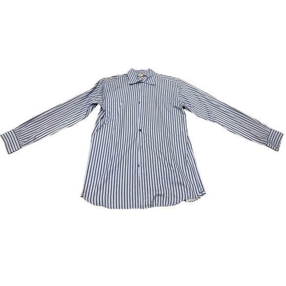 DKNY Kids 18 Blue and Black Striped Collared Long Sleeve Dress Shirt - Picture 1 of 11